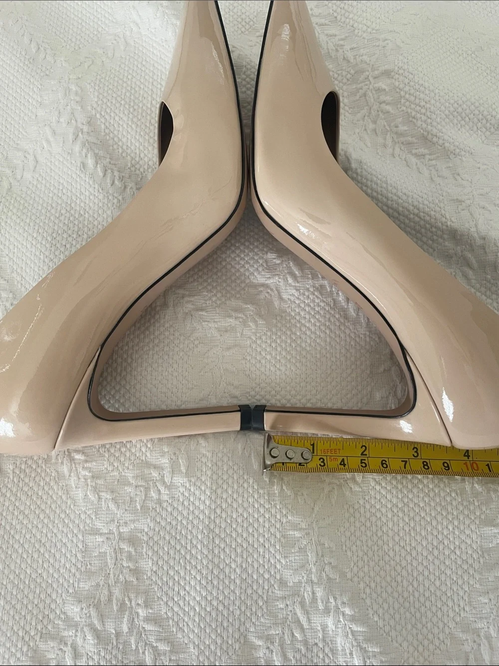 BOSS Janet 90 Pointed Toe Patent Leather Nude Pump size 38 NWOT 3.5” heel